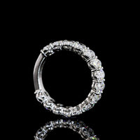 Platinum 3/4 Eternity Band with North-South Oval Cut Lab Diamonds - 3.19 Carat Total Weight E-F VS1 - Covaloro Fine Jewelry