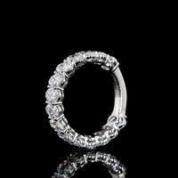 Platinum 3/4 Eternity Band with North-South Oval Cut Lab Diamonds - 3.19 Carat Total Weight E-F VS1 - Covaloro Fine Jewelry