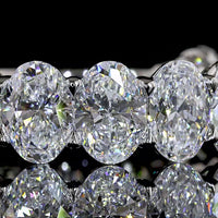 Platinum 3/4 Eternity Band with North-South Oval Cut Lab Diamonds - 6.70 Carat Total Weight, D VS2 Clarity - Covaloro Fine Jewelry