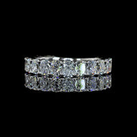 Platinum 3/4 Eternity Band with North-South Prong Set Cushion Brilliant Cut Lab Diamonds - 2.68 Carats Total Diamond Weight (E-F Color, VS1 Clarity) - Covaloro Fine Jewelry
