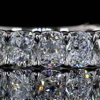 Platinum 3/4 Eternity Band with North-South Prong Set Cushion Brilliant Cut Lab Diamonds - 2.68 Carats Total Diamond Weight (E-F Color, VS1 Clarity) - Covaloro Fine Jewelry