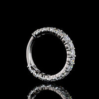 Platinum 3/4 Eternity Band with North-South Prong Set Cushion Brilliant Cut Lab Diamonds - 2.68 Carats Total Diamond Weight (E-F Color, VS1 Clarity) - Covaloro Fine Jewelry