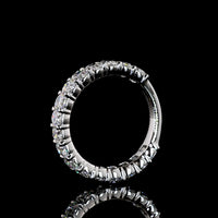 Platinum 3/4 Eternity Band with North-South Prong Set Cushion Brilliant Cut Lab Diamonds - 2.68 Carats Total Diamond Weight (E-F Color, VS1 Clarity) - Covaloro Fine Jewelry