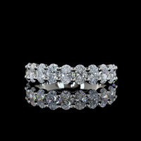 Platinum 3/4 Eternity Band with North-South Prong Set Oval Cut Lab Diamonds - 1.15 Carat Total Weight, E-F Color VS Clarity - Covaloro Fine Jewelry