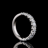 Platinum 3/4 Eternity Band with North-South Prong Set Oval Cut Lab Diamonds - 1.15 Carat Total Weight, E-F Color VS Clarity - Covaloro Fine Jewelry