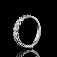 Platinum 3/4 Eternity Band with North-South Prong Set Oval Cut Lab Diamonds - 1.15 Carat Total Weight, E-F Color VS Clarity - Covaloro Fine Jewelry