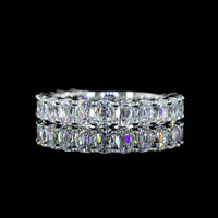 Platinum 3/4 Eternity Band with Prong-Set Antique Cushion Cut Lab Diamonds - 1.76 Carat Total Weight - Covaloro Fine Jewelry