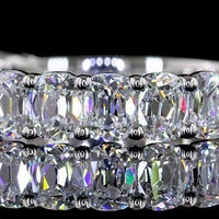 Platinum 3/4 Eternity Band with Prong-Set Antique Cushion Cut Lab Diamonds - 1.76 Carat Total Weight - Covaloro Fine Jewelry
