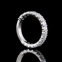 Platinum 3/4 Eternity Band with Prong-Set Antique Cushion Cut Lab Diamonds - 1.76 Carat Total Weight - Covaloro Fine Jewelry