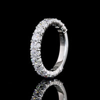 Platinum 3/4 Eternity Band with Prong-Set Antique Cushion Cut Lab Diamonds - 1.76 Carat Total Weight - Covaloro Fine Jewelry