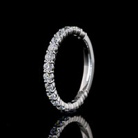 Platinum 3/4 Eternity Band with Prong Set Brilliant Round Lab Diamonds - 0.78 Carats Total Diamond Weight, E-F Color, VS Clarity - Covaloro Fine Jewelry