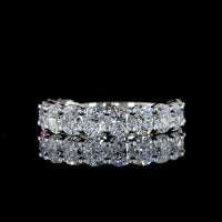 Platinum 3/4 Eternity Band with Prong Set Cushion Cut Lab Diamonds - 2.46 Carat Total Weight, E-F Color, VS Clarity - Covaloro Fine Jewelry