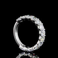 Platinum 3/4 Eternity Band with Prong Set Cushion Cut Lab Diamonds - 2.46 Carat Total Weight, E-F Color, VS Clarity - Covaloro Fine Jewelry