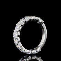 Platinum 3/4 Eternity Band with Prong Set Cushion Cut Lab Diamonds - 2.46 Carat Total Weight, E-F Color, VS Clarity - Covaloro Fine Jewelry