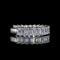 Platinum 3/4 Eternity Band with Shared-Prong Set Emerald Cut Lab Diamonds - 1.83 Total Carat Weight - Covaloro Fine Jewelry