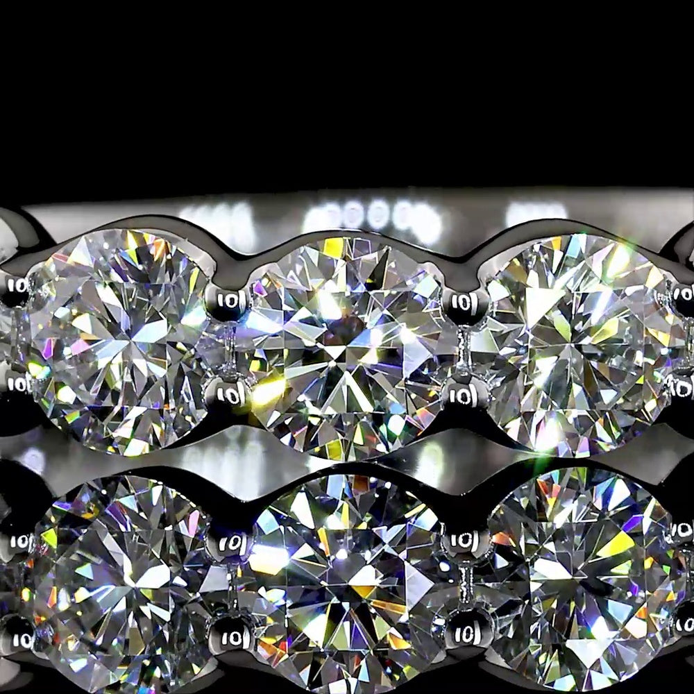 Platinum 3/4 Eternity Band with U-Prong Set Round Lab-Grown Diamonds - 1.84 Carats Total Diamond Weight - Covaloro Fine Jewelry