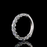 Platinum 3/4 Eternity Band with U-Prong Set Round Lab-Grown Diamonds - 1.84 Carats Total Diamond Weight - Covaloro Fine Jewelry