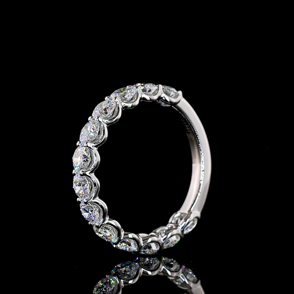 Platinum 3/4 Eternity Band with U-Prong Set Round Lab-Grown Diamonds - 1.84 Carats Total Diamond Weight - Covaloro Fine Jewelry