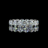 Platinum 3.85 Carats Eternity Band with Round Brilliant Cut Lab Diamonds in Prong Setting - E-F Color VS Clarity - Covaloro Fine Jewelry
