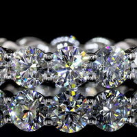 Platinum 3.85 Carats Eternity Band with Round Brilliant Cut Lab Diamonds in Prong Setting - E-F Color VS Clarity - Covaloro Fine Jewelry