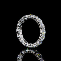 Platinum 3.85 Carats Eternity Band with Round Brilliant Cut Lab Diamonds in Prong Setting - E-F Color VS Clarity - Covaloro Fine Jewelry