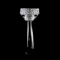 Platinum 3 Stone Ring with 3.01 Carat Emerald Cut Lab Diamond and 0.84 Carat Trapezoid Lab Diamonds - 3.85 Carat Total Weight - Covaloro Fine Jewelry