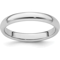 Platinum 3mm Comfort-Fit Domed Wedding Band - Lightweight and Polished by Luciano & Cie