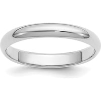 Platinum 3mm Half Round Wedding Band - Classic Polished Finish by Luciano & Cie