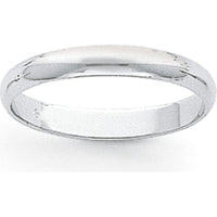 Platinum 3mm Half Round Wedding Band - Classic Polished Finish by Luciano & Cie