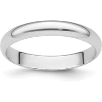 Platinum 3mm Half Round Wedding Band - Featherweight Lightweight Design by Luciano & Cie