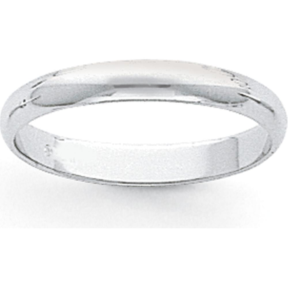 Platinum 3mm Half Round Wedding Band in 950 Purity - Size 9.5 by Luciano & Cie