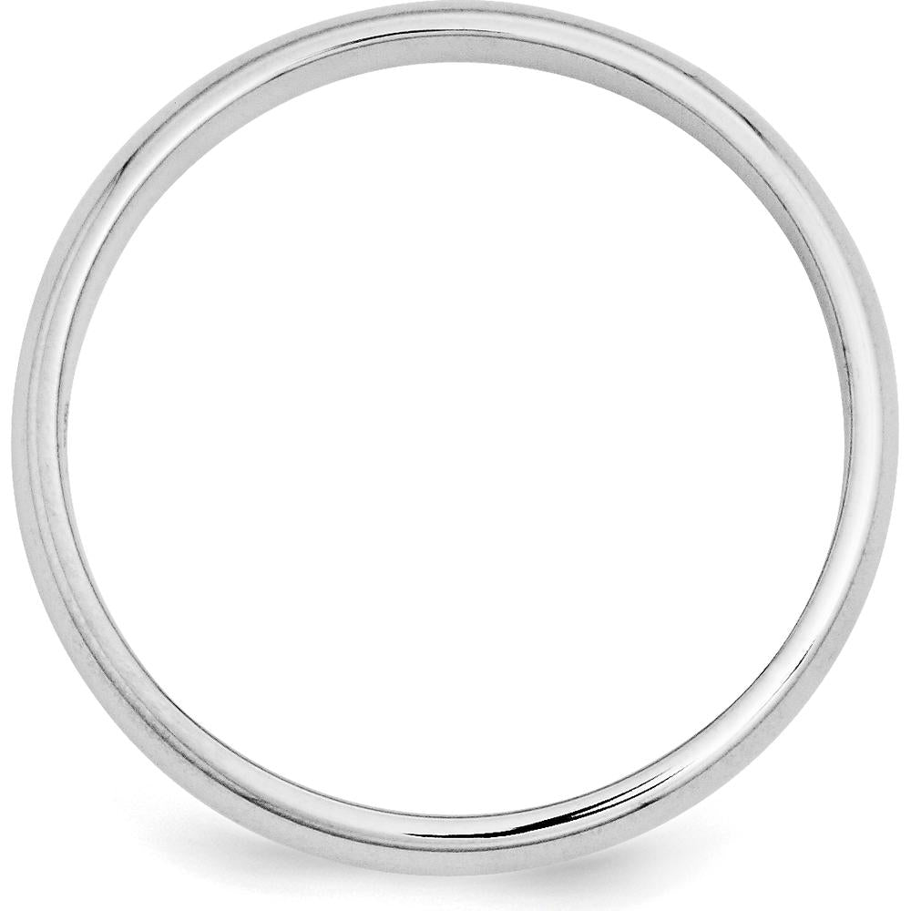 Platinum 3mm Half Round Wedding Band in 950 Purity - Size 9.5 by Luciano & Cie
