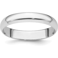 Platinum 4mm Half Round Featherweight Wedding Band - Engravable, Comfort Fit, Size 5 by Luciano & Cie