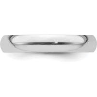 Platinum 4mm Half Round Featherweight Wedding Band - Engravable, Comfort Fit, Size 5 by Luciano & Cie