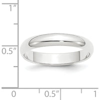 Platinum 4mm Half Round Wedding Band - Featherweight Design Size 7.5 by Luciano & Cie