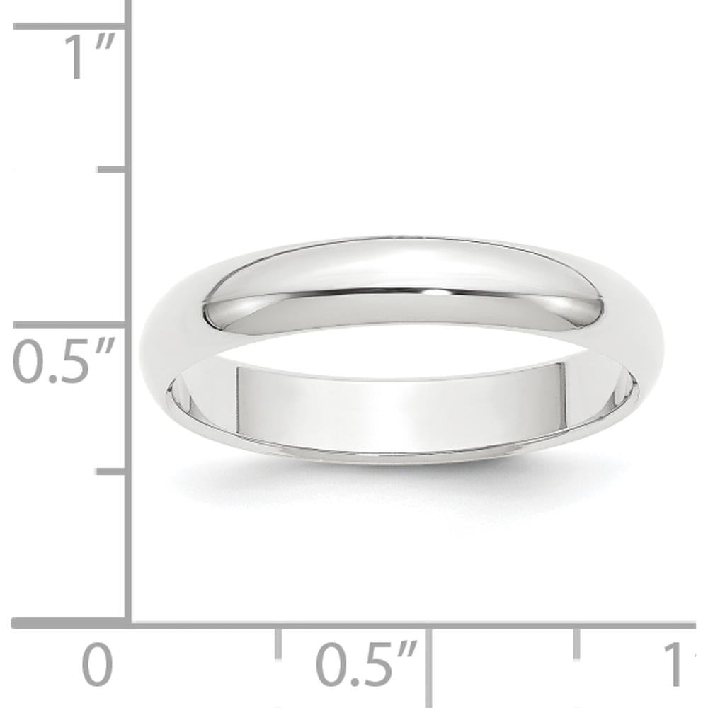 Platinum 4mm Half Round Wedding Band - Featherweight Design Size 7.5 by Luciano & Cie