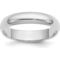 Platinum 4mm Half Round Wedding Band with Polished Finish and Comfort Fit - Size 7 by Luciano & Cie