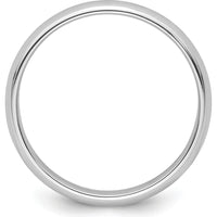 Platinum 4mm Half Round Wedding Band with Polished Finish and Comfort Fit - Size 7 by Luciano & Cie