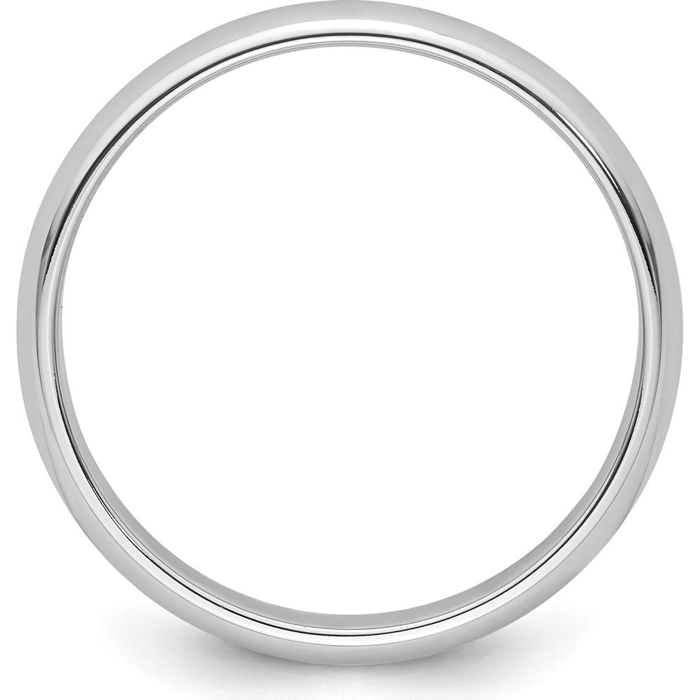Platinum 4mm Half Round Wedding Band with Polished Finish and Comfort Fit - Size 7 by Luciano & Cie