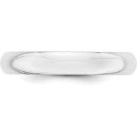 Platinum 4mm Half Round Wedding Band with Polished Finish and Comfort Fit - Size 7 by Luciano & Cie