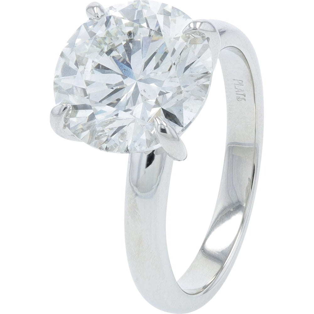 Platinum 5.00 Carat Lab Grown Round Brilliant Diamond Solitaire Engagement Ring