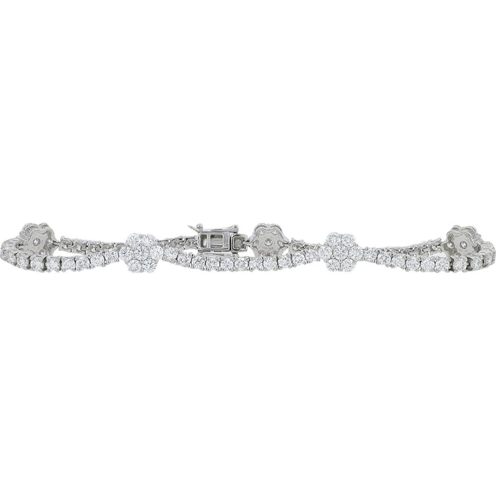 Platinum 5.25 Carat Total Weight Lab Grown Diamond Tennis Bracelet - 5.25 Carat Total Diamond Weight