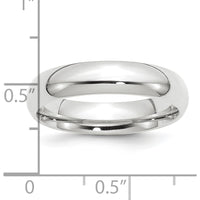 Platinum 5mm Comfort-Fit Wedding Band - Domed Shape, Polished Finish by Luciano & Cie