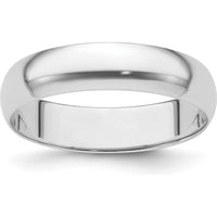 Platinum 5mm Half Round Wedding Band - Featherweight - Engravable - Size 4 by Luciano & Cie