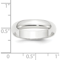 Platinum 5mm Half Round Wedding Band - Featherweight - Engravable - Size 4 by Luciano & Cie