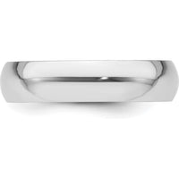 Platinum 5mm Half Round Wedding Band - Featherweight - Engravable - Size 4 by Luciano & Cie