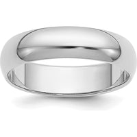 Platinum 5mm Half Round Wedding Band in Size 7.5 - Polished Finish by Luciano & Cie