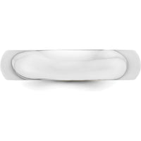 Platinum 5mm Half Round Wedding Band in Size 7.5 - Polished Finish by Luciano & Cie