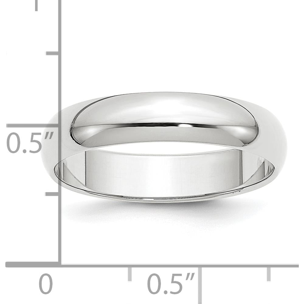 Platinum 5mm Half Round Wedding Band in Size 7.5 - Polished Finish by Luciano & Cie