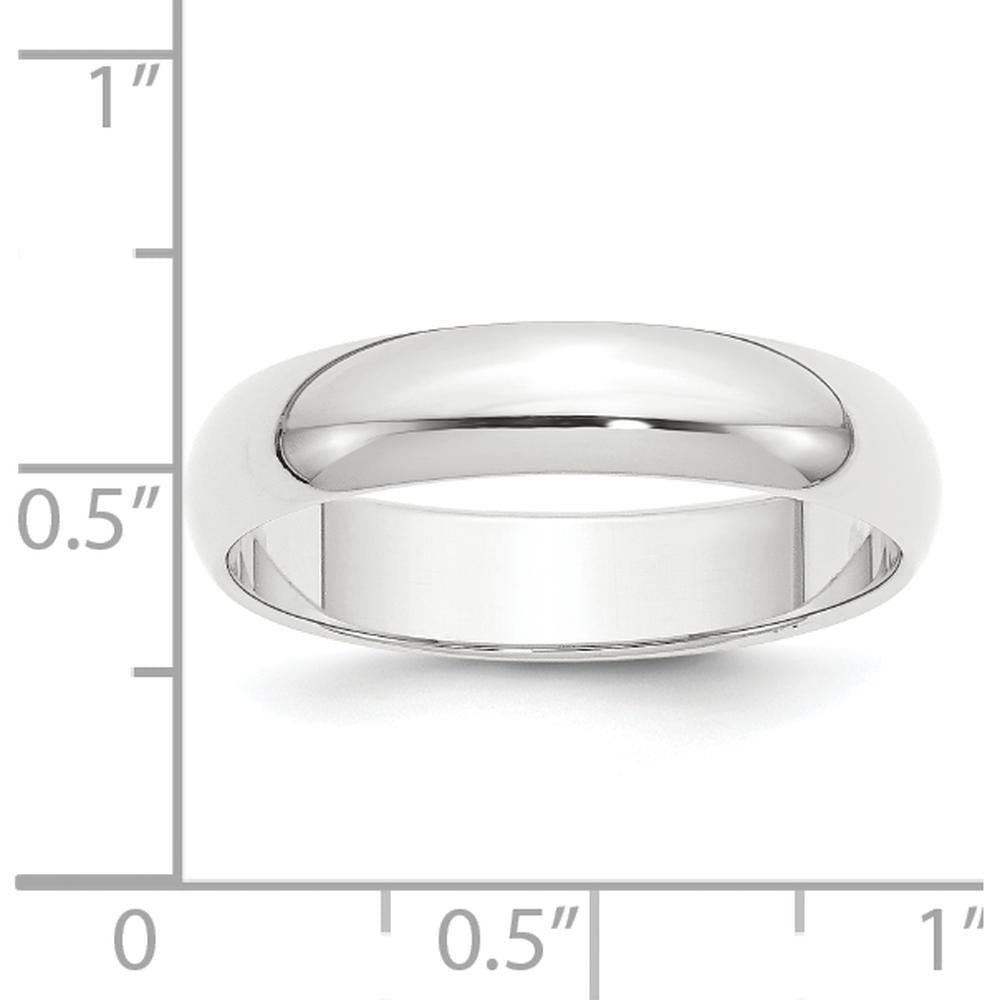 Platinum 5mm Half Round Wedding Band - Lightweight, Engravable, Polished Finish by Luciano & Cie